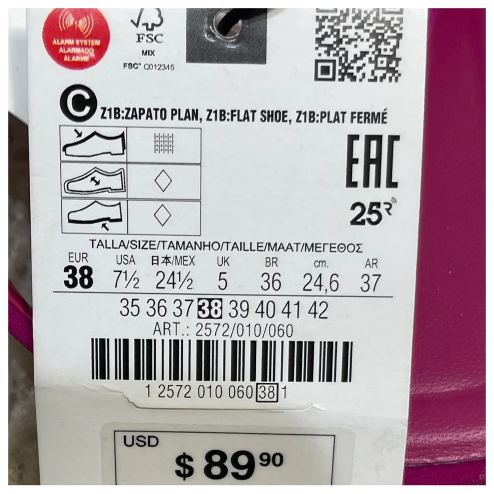 NWT! ZARA FLAT MULES WITH EMBELLISHED BOW FUCHSIA - Picture 6 of 8